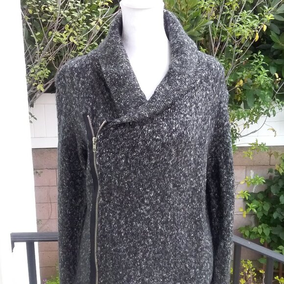 NEW Love Tree Black-Gray Heather Sweater Jacket Zipper Small - Picture 3 of 5